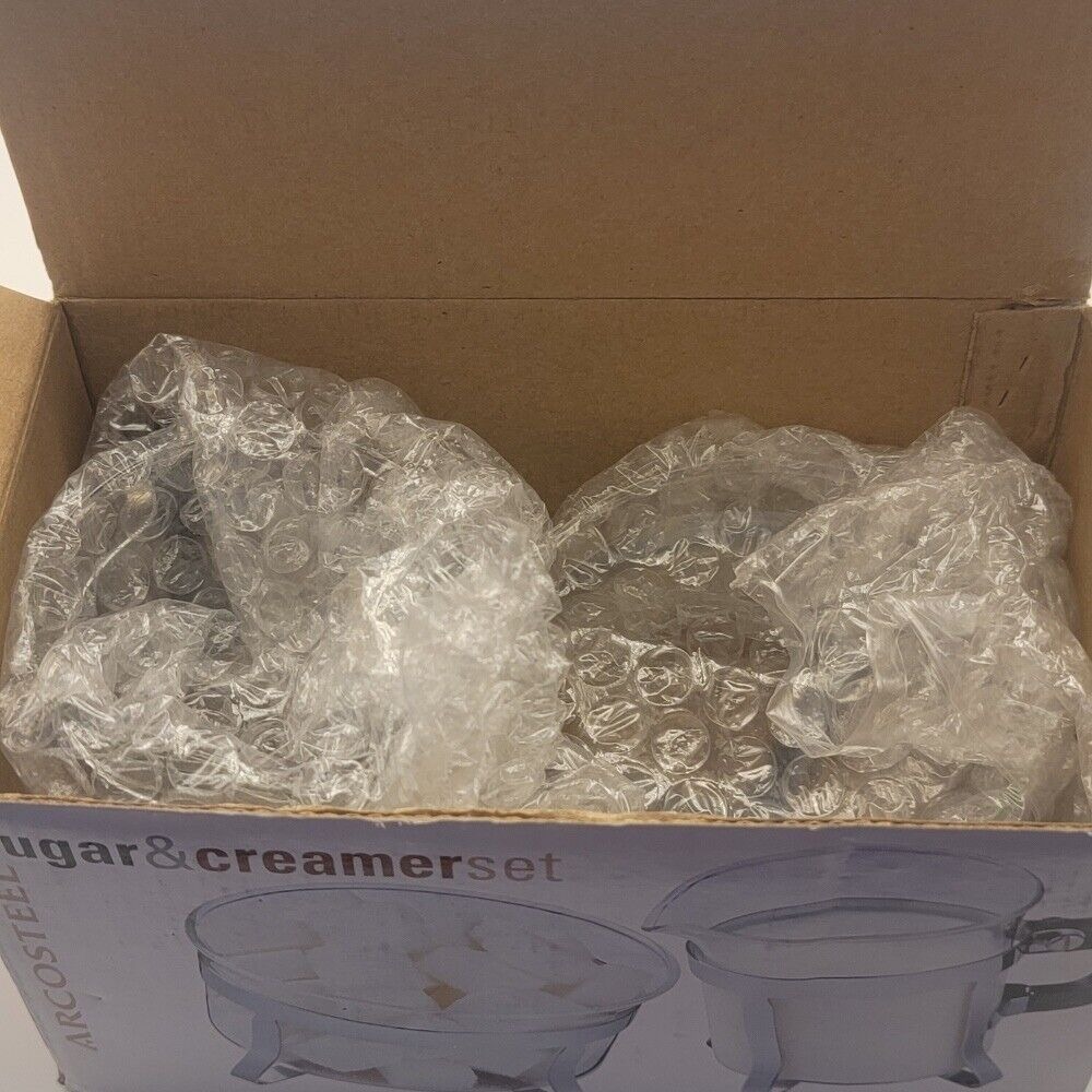 Arcosteel Sugar‎ & Creamer Set Glass Chrome Modern Coffee Tea Serving - Picture 11 of 11